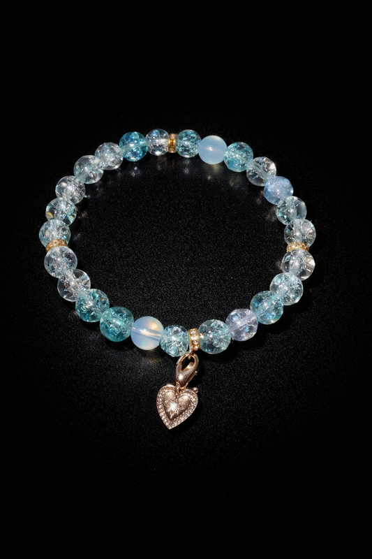 Frosted Teal Charm Bracelet